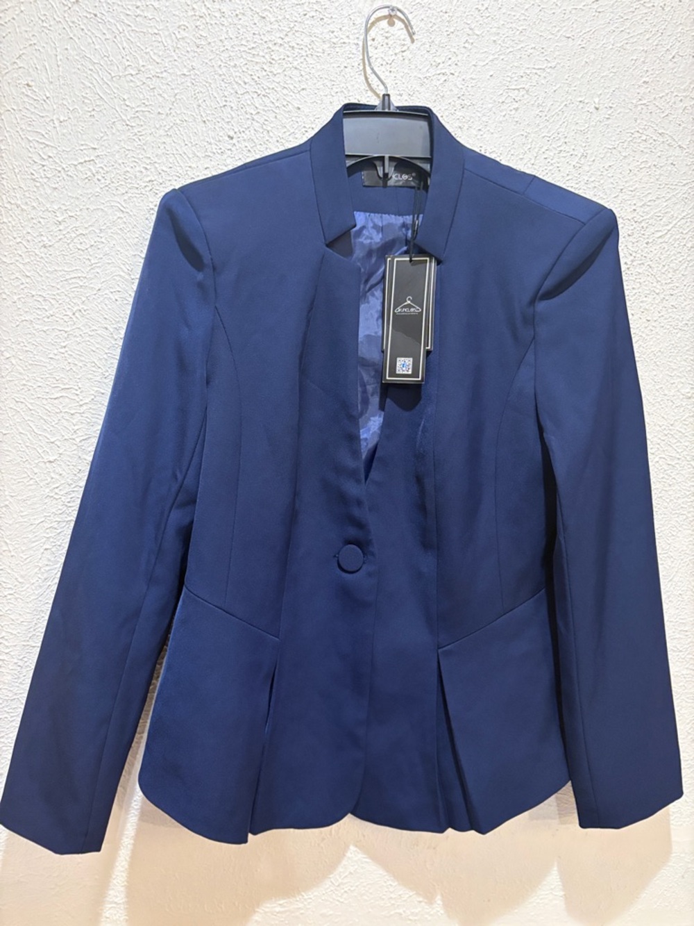 Women's Navy Single-Button Tailored Blazer